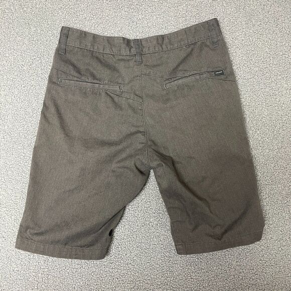 Volcom 31 Shorts Dark Charcoal Gray Flat Front Cotton Stretch EUC Mens - Picture 5 of 8